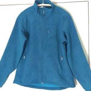 WOOLRICH Teal Green Swirl design Womens Zip Jacket Sz M